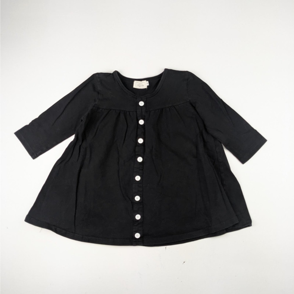 Pearls and Piggytails Black 3/4 Sleeve Top